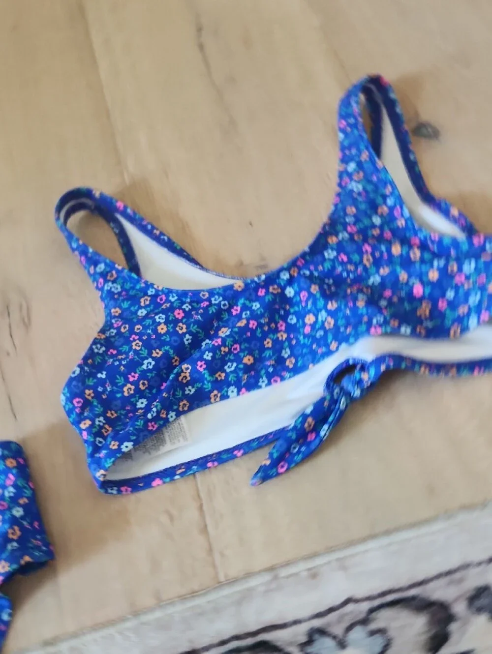 Girls' Blue Floral Two-Piece Swim Set